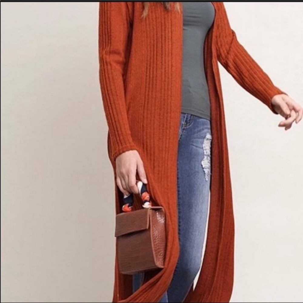 Burnt orange cardigan